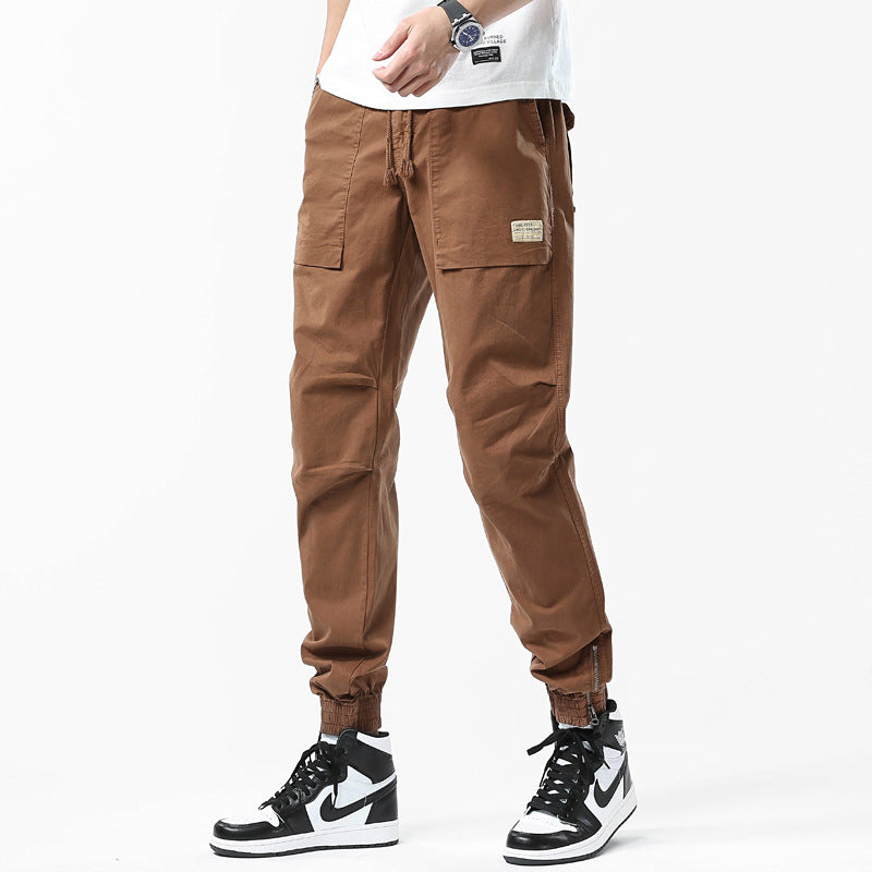 Men's Utility Jogger Pants in Tapered Cut with large flap pockets and elastic ankle closure Drune