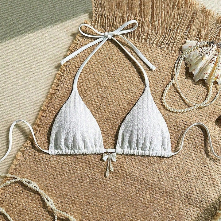 Women Triangle Bikini with Delicate Textures Mune Fashion