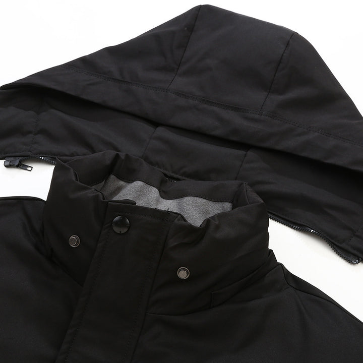 Men's Modern Functional Parka with Hood, Water-Repellent Surface and Concealed Zipper Mune Fashion