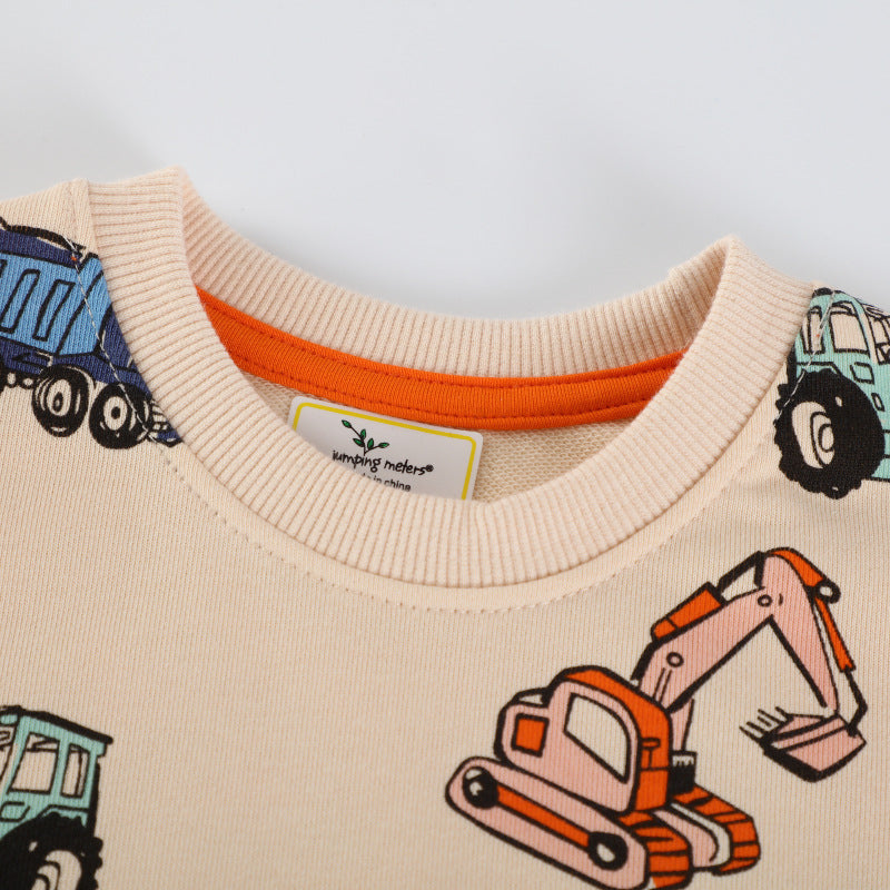 Unisex sweatshirt with colorful construction vehicles Mune Fashion