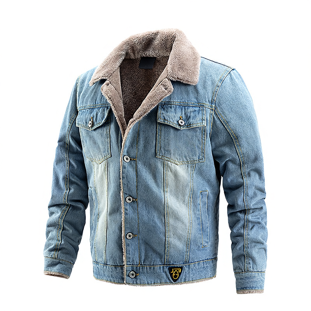 Men's transitional jacket with attached fur collar Mune Fashion