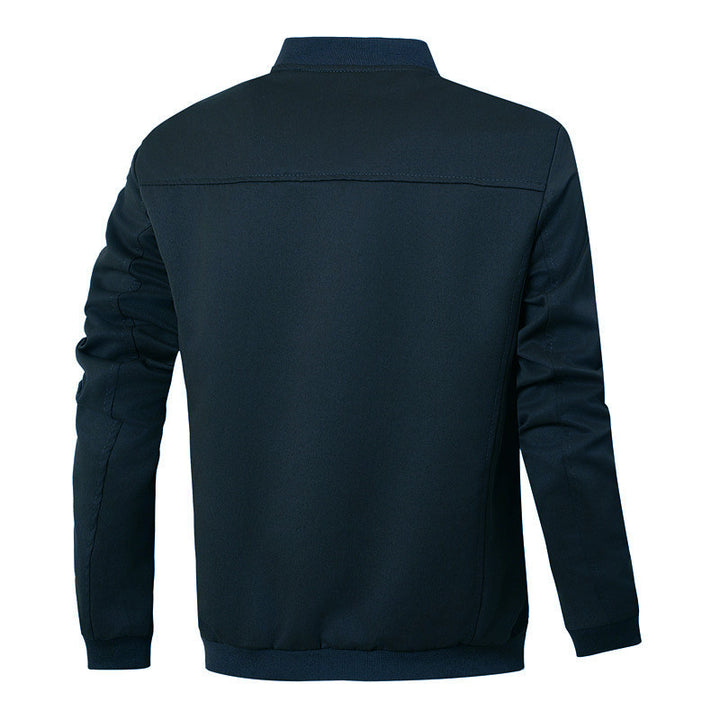 Men's sporty-elegant college jacket with button placket and contrasting inserts Mune Fashion