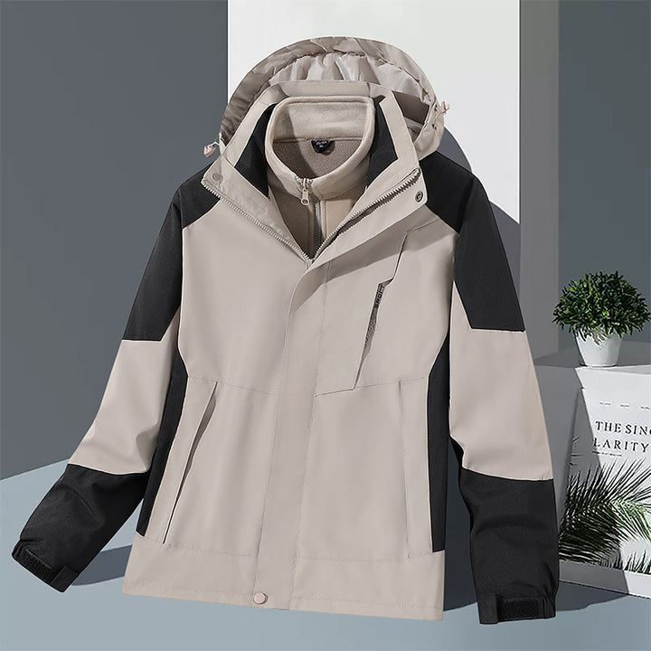 Men's windproof softshell jacket with integrated microfleece inner layer and adjustable hood Mune Fashion