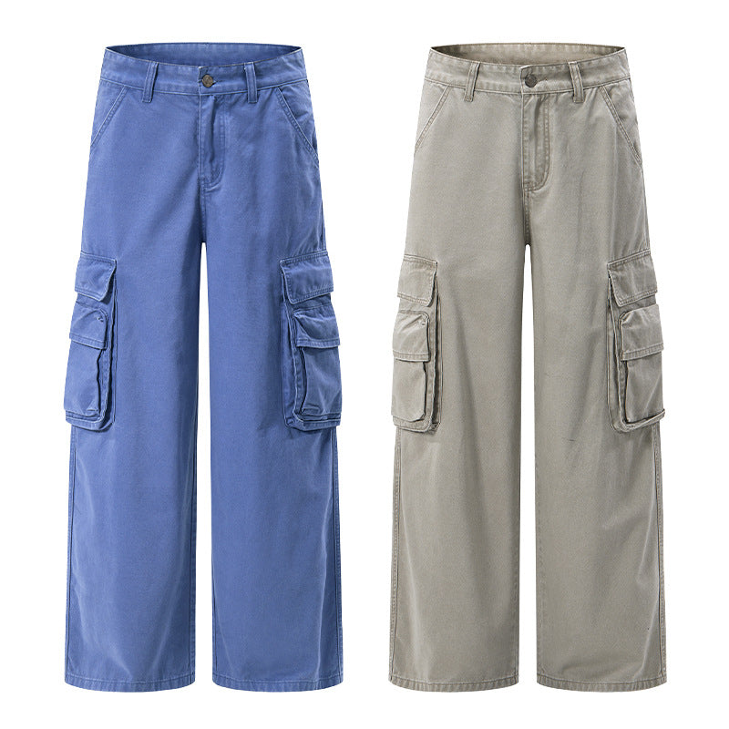 Men's cargo pants with wide cut and large side pockets Mune Fashion