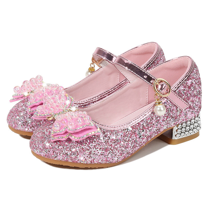 Girls Ballerina Shoes with Glitter and Shimmering Applications Mune Fashion