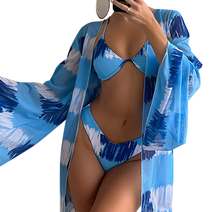 Women's beach dress with floral pattern and lightweight transparent fabric Mune Fashion