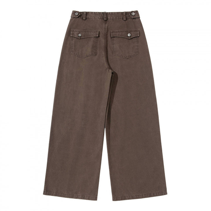 Ladies Wide Pleated Trousers with High Waist and Wide Leg Mune Fashion