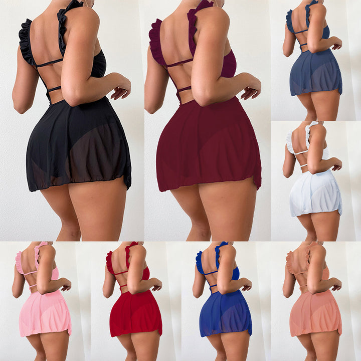 Women's swimsuit dress with playful glamorous ruffle design Mune Fashion