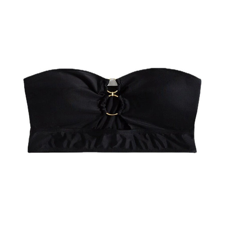 Women's bandeau bikini top with decorative ring accents Mune Fashion