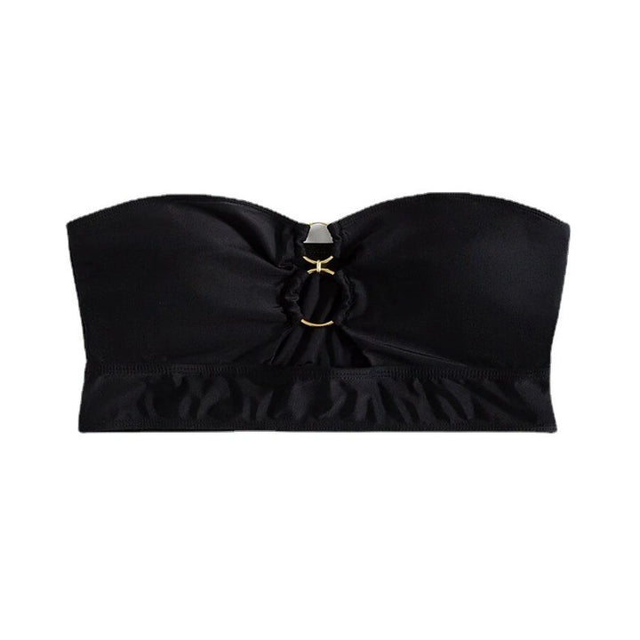Women's bandeau bikini top with decorative ring accents Mune Fashion