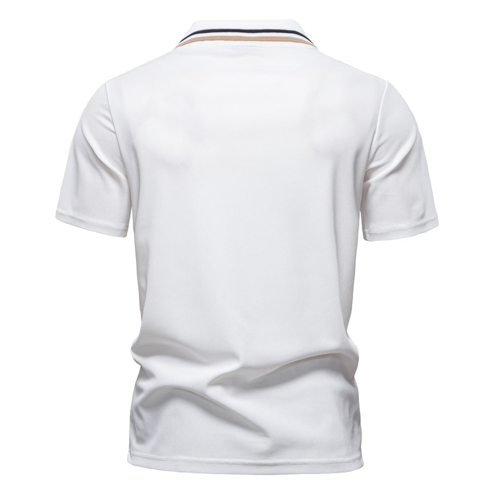 Men's modern polo shirt with patch chest pocket and contrasting trim on the polo collar Mune Fashion
