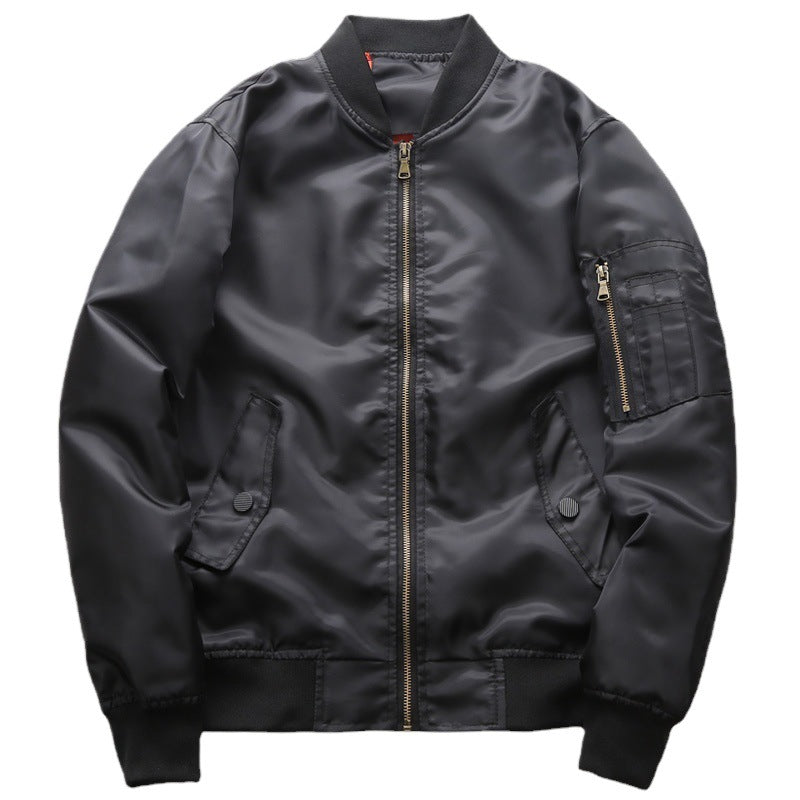 Men's military-inspired bomber jacket with arm pocket, ribbed cuffs & water-repellent nylon shell Mune Fashion