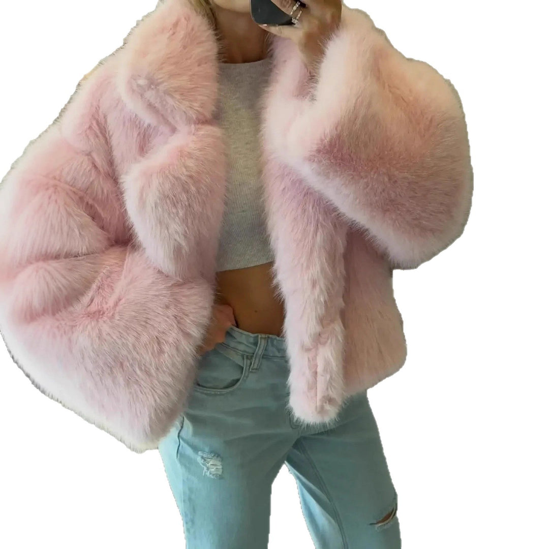 Women Cropped Faux Fur Bomber with Voluminous High Pile Mune Fashion