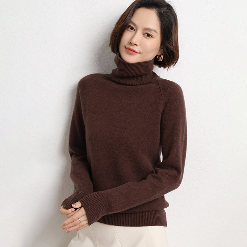 Ladies Slim Turtleneck Sweater made of fine knit with raglan sleeves Mune Fashion