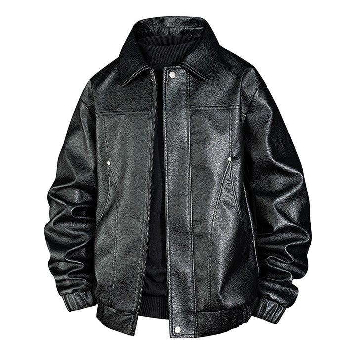 Men's Fashion Faux Leather Bomber Jacket Mune Fashion