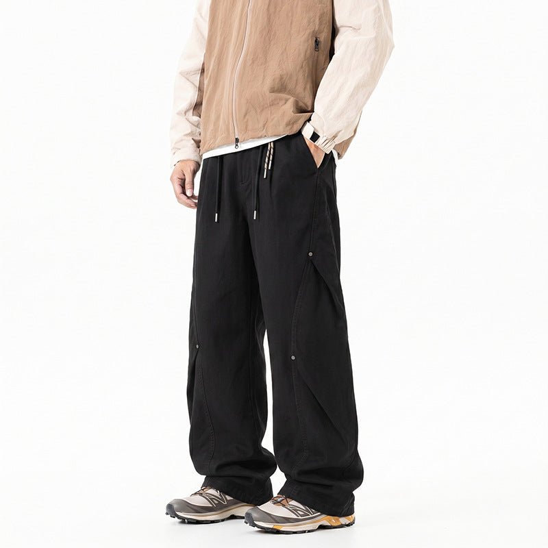 Damen Extraweite Tech‑Cargo‑Hose im Palazzoschnitt mit Elastikbund und Multifunktions‑Taschen Mune Fashion