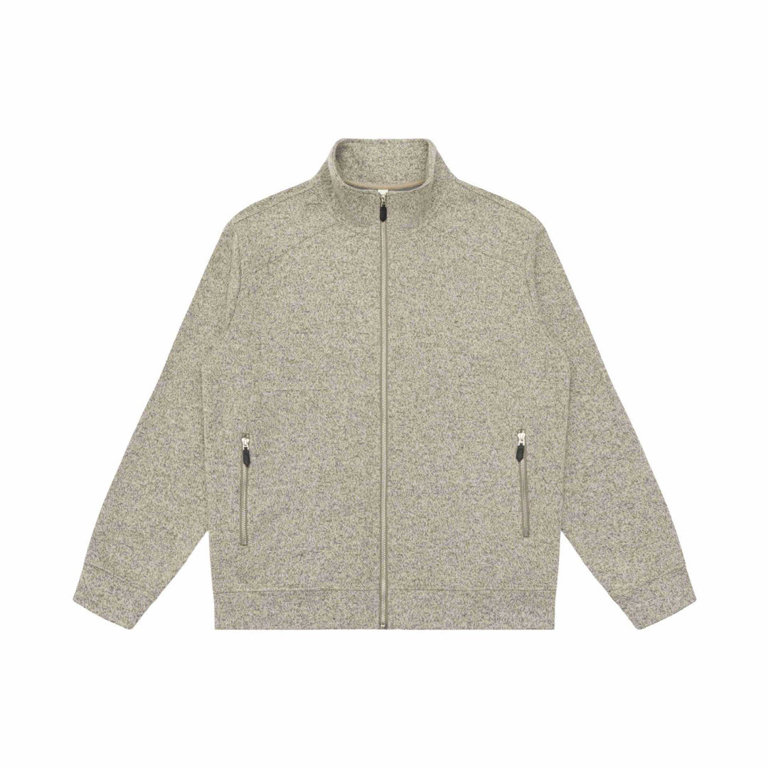 Women's zip jacket made of mottled teddy fleece with stand-up collar and zip pockets Mune Fashion