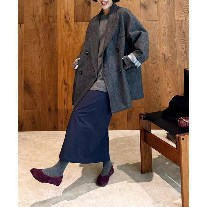 Women's Fashionable Oversized Blazer with Double Button Placket Mune Fashion