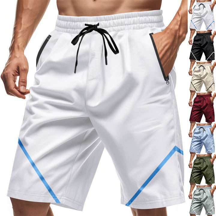 Men's breathable training shorts with zippered pockets and elastic drawstring waistband Mune Fashion