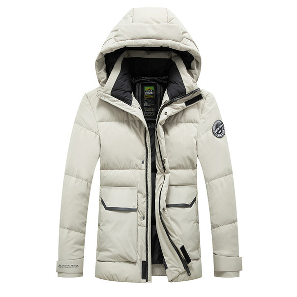 Men's Thermo Quilted Jacket with Down Mix, Windproof Hood and Multifunctional Pockets Mune Fashion