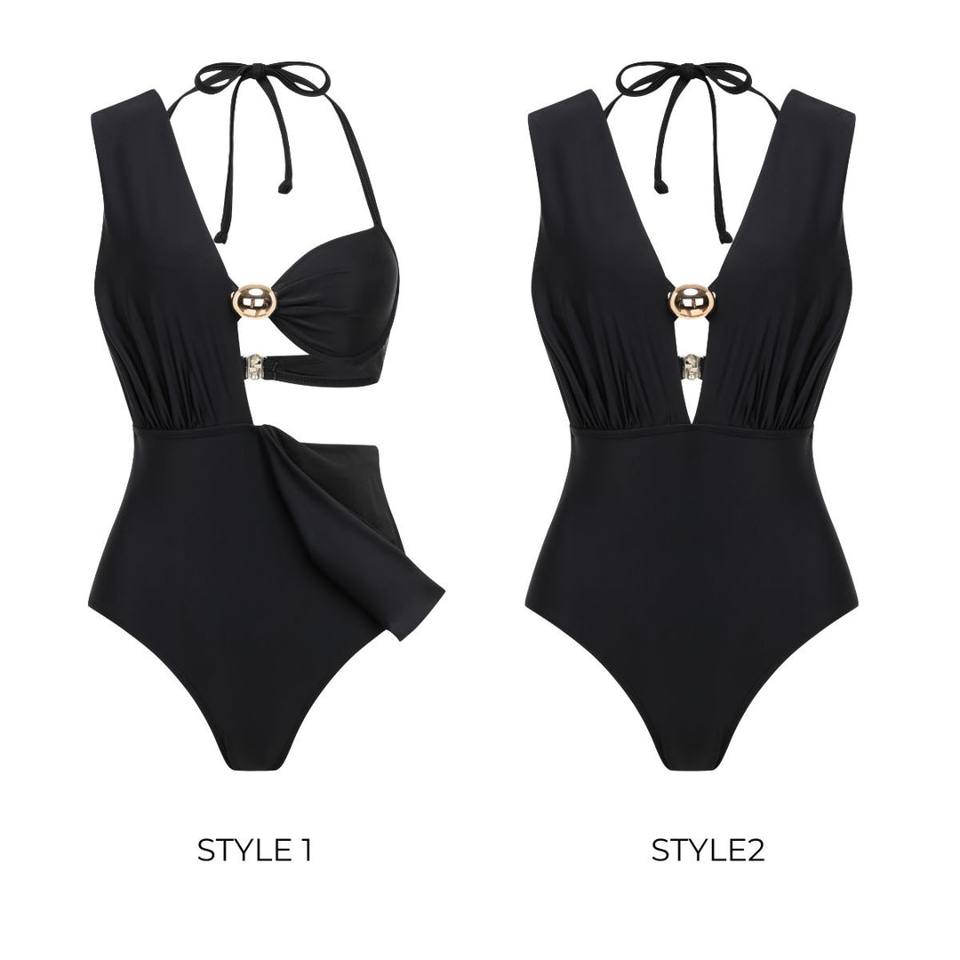 Ladies stylish one-piece swimsuit with attractive ruffle details Mune Fashion