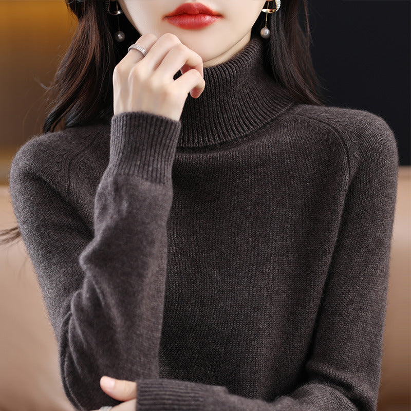 Women's Soft High Collar Sweater made of fluffy Wool Mix with Raglan Sleeves Mune Fashion