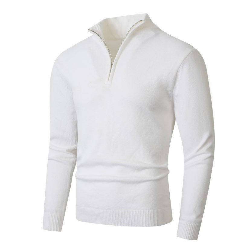 Men's sweater with half zipper and fine merino mix Mune Fashion