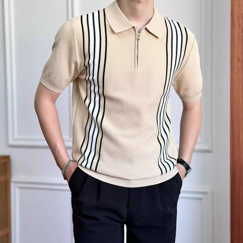 Men's Stylish Polo Shirt with Zipper Mune Fashion