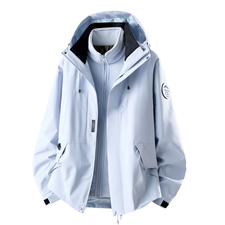 Women's three-piece waterproof outdoor jacket with removable fleece inner layer Mune Fashion