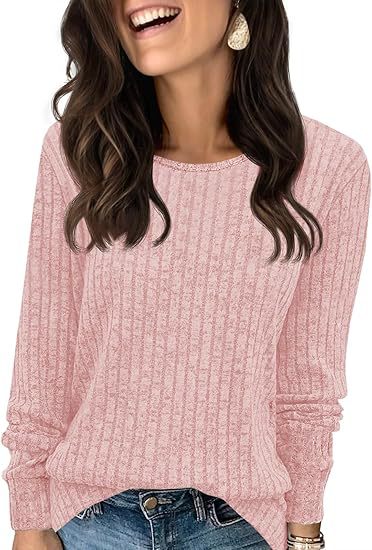 Women's Structured Ribbed Knit Sweater with Round Neck, Casual Silhouette and Soft Cuffs Mune Fashion