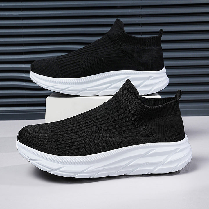 Unisex seamless knit sock sneaker with high platform sole profile and padded comfort insole Mune Fashion