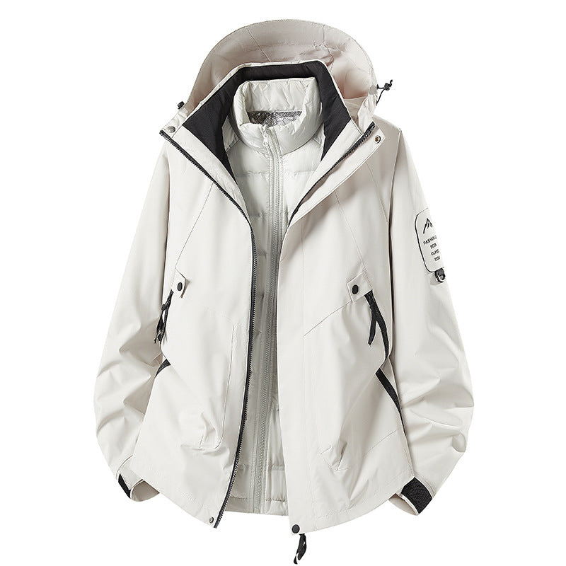 Men's Two-in-One Weather Protection Jacket with Removable Padded Vest and Adjustable Hood Mune Fashion