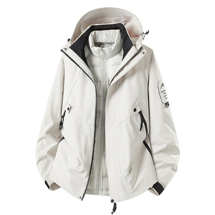 Men's Two-in-One Weather Protection Jacket with Removable Padded Vest and Adjustable Hood Mune Fashion