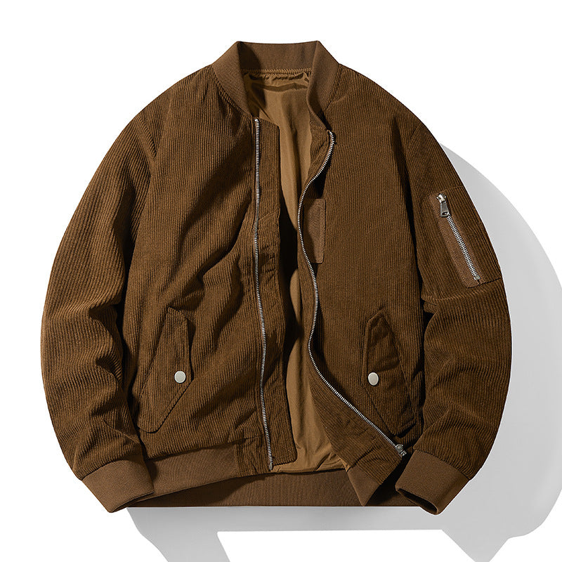 Men's Sporty Bomber Jacket with Zipper and Practical Pockets Mune Fashion