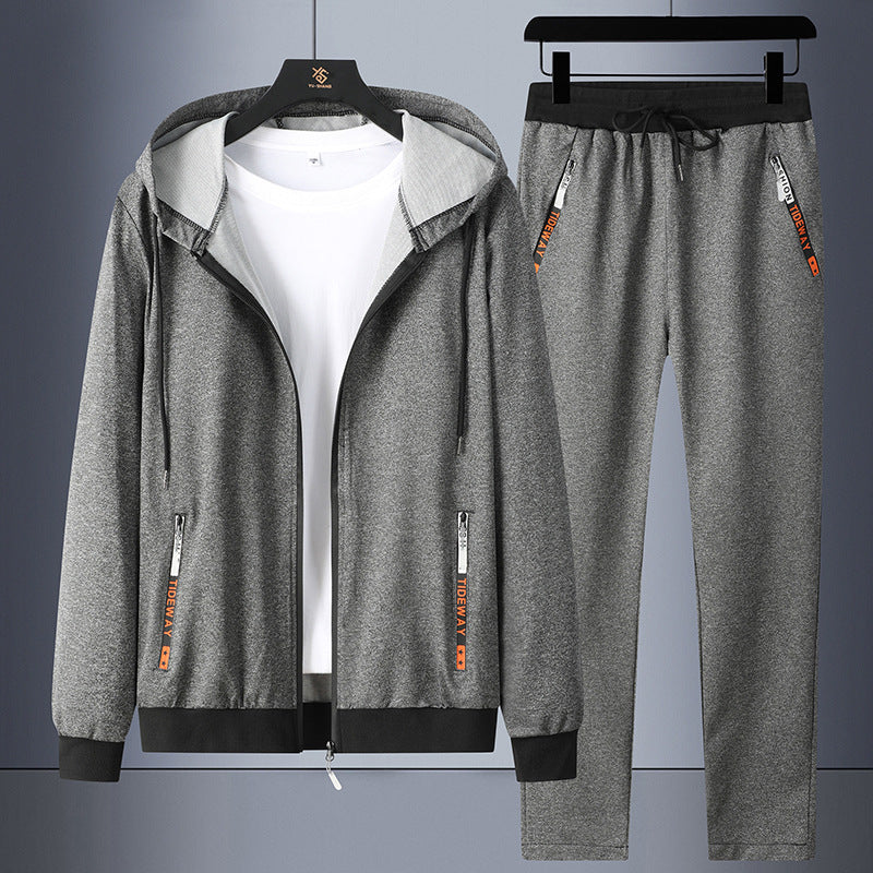Men's sporty tracksuit with hood