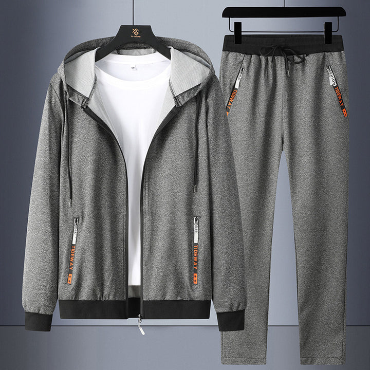 Men's sporty tracksuit with hood