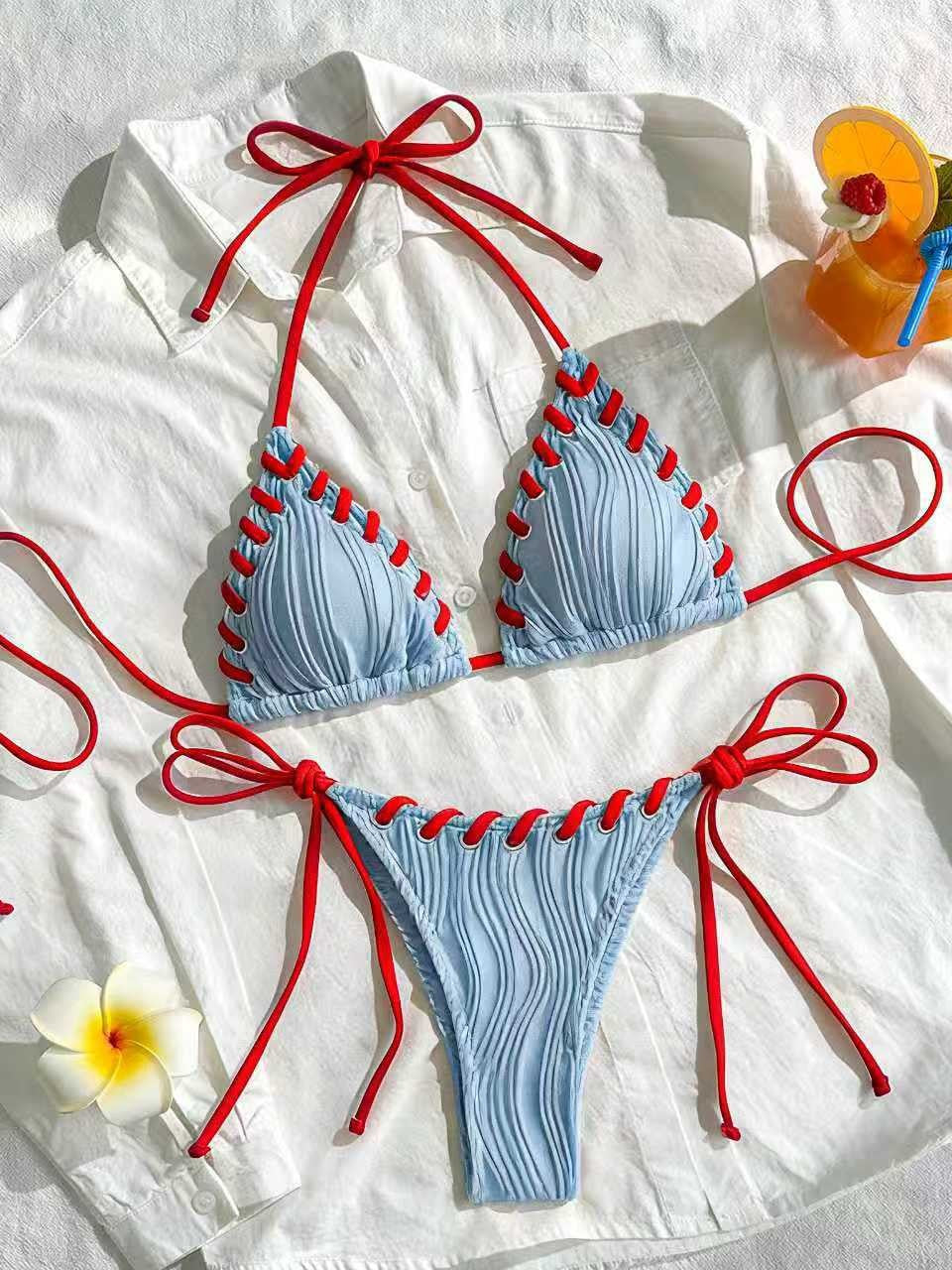 Women's bikini set with elegant ruffle design and adjustable straps Mune Fashion