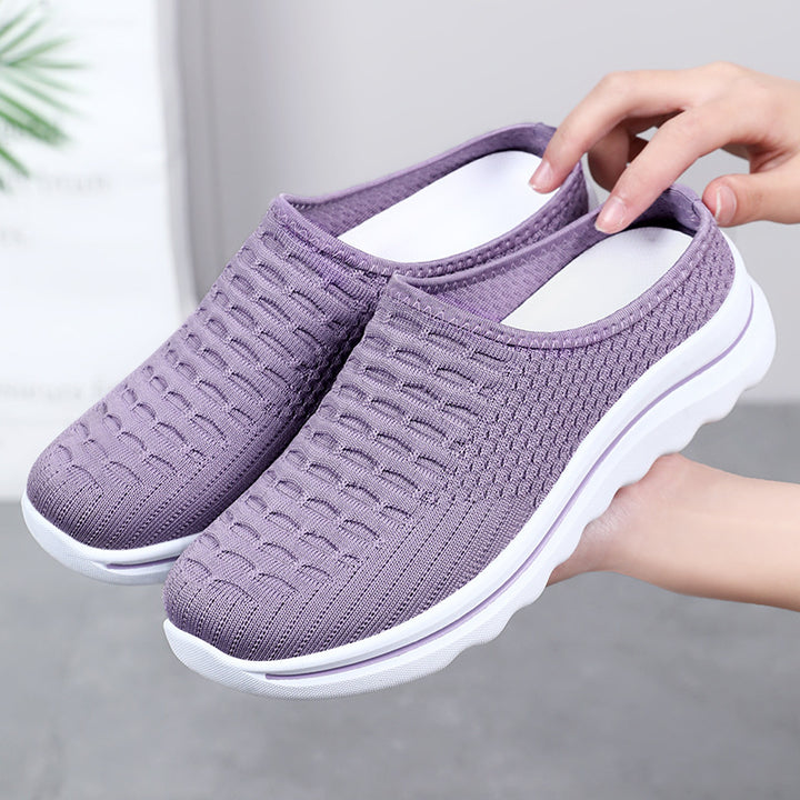 Women's seamless knitted comfort mule with breathable 3D mesh upper and shock-absorbing lightweight profile sole Mune Fashion