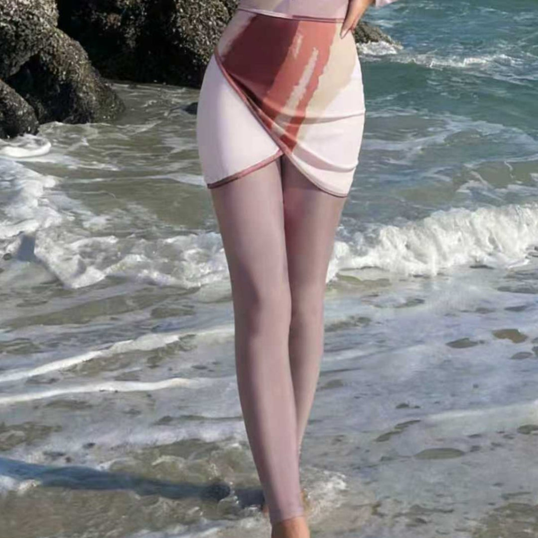 Women's Fashionable Surf Suit with Zip and Elegant Skirt Mune Fashion