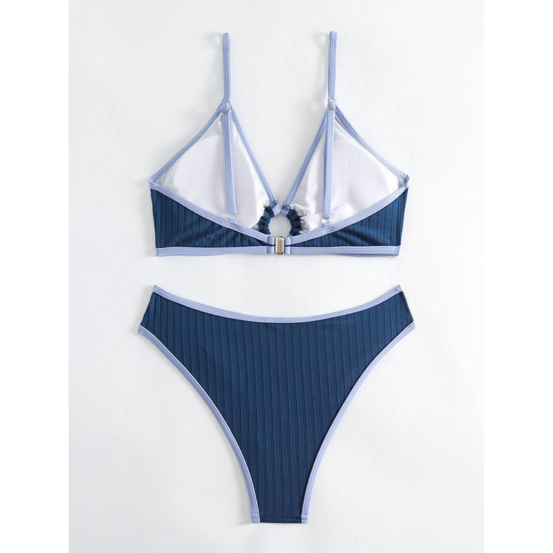 Women's bikini set with fashionable ribbed pattern and adjustable straps Mune Fashion