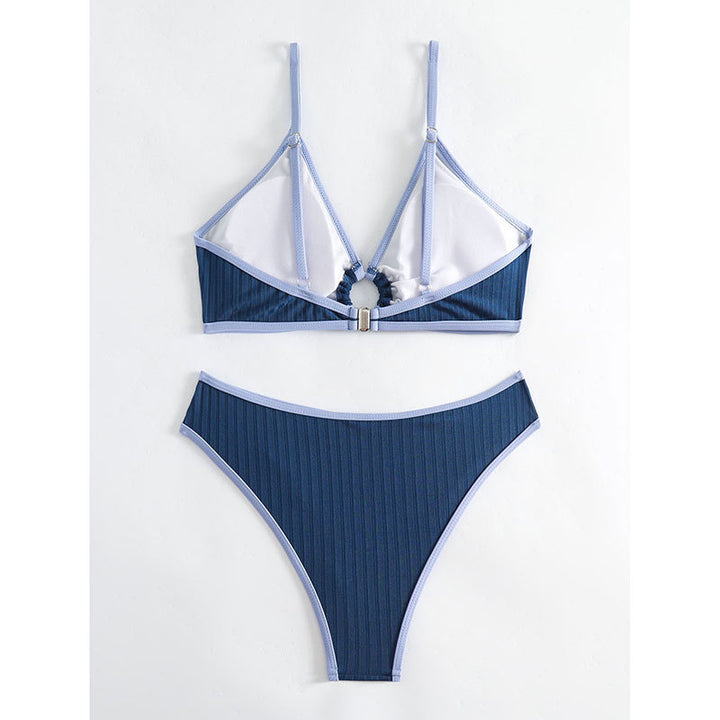 Women's bikini set with fashionable ribbed pattern and adjustable straps Mune Fashion