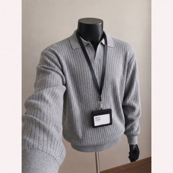 Men's Fashionable Knit Sweater with V-Neck Mune Fashion