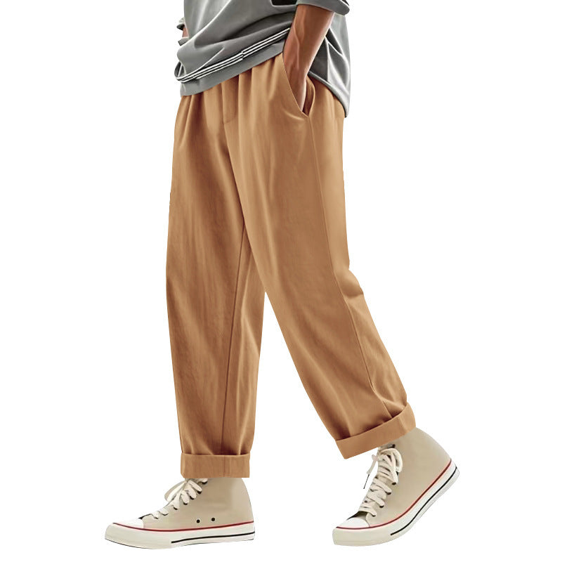Men's wide pleat chino pants with cuffs, tapered fit and side pockets Mune Fashion