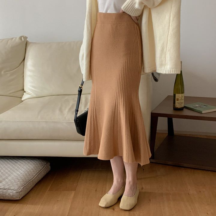 Women Elegant Pleated Midi Skirt Mune Fashion