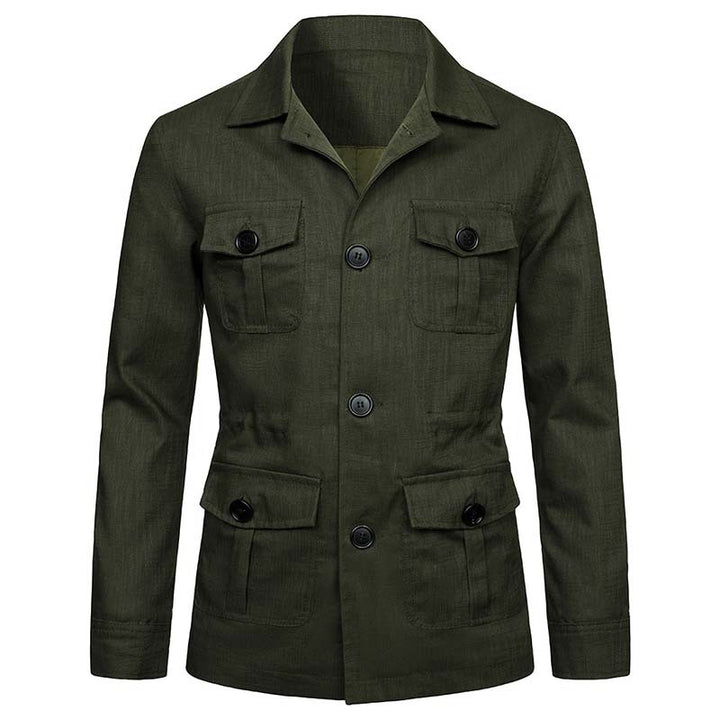 Men's Safari Linen Jacket with four patch pockets Mune Fashion