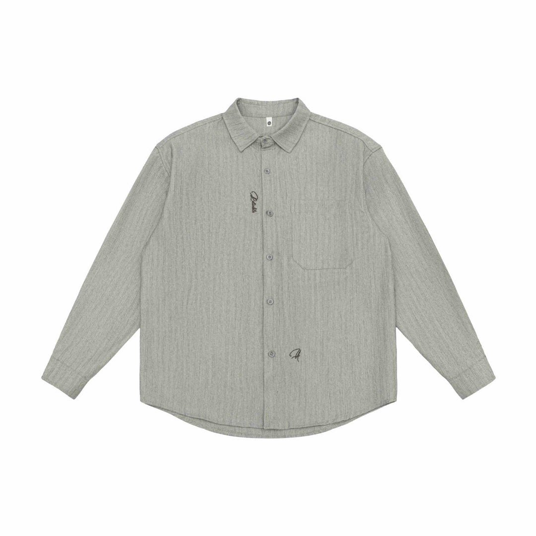 Unisex Oversized Shirt Jacket made of textured linen blend with chest pocket Mune Fashion