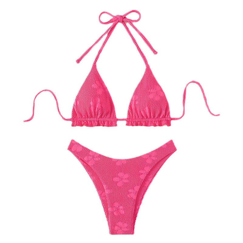 Women's Triangle Bikini with Refined Ruffle and Tie Details Mune Fashion