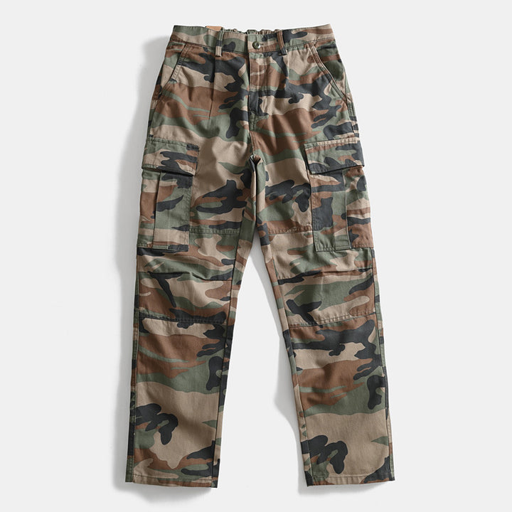 Men's cargo pants in military look with multiple pockets and straight cut Mune Fashion