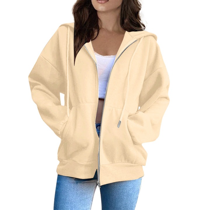 Women's oversized hooded jacket with full zip, kangaroo pockets, and soft lining Mune Fashion