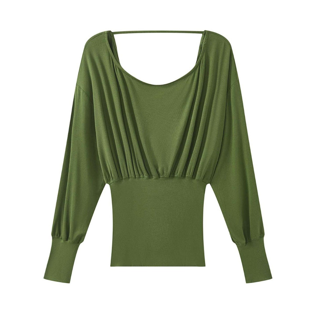Women's Draped Layering Top with Off-the-Shoulder Cut and Decorative Straps Mune Fashion